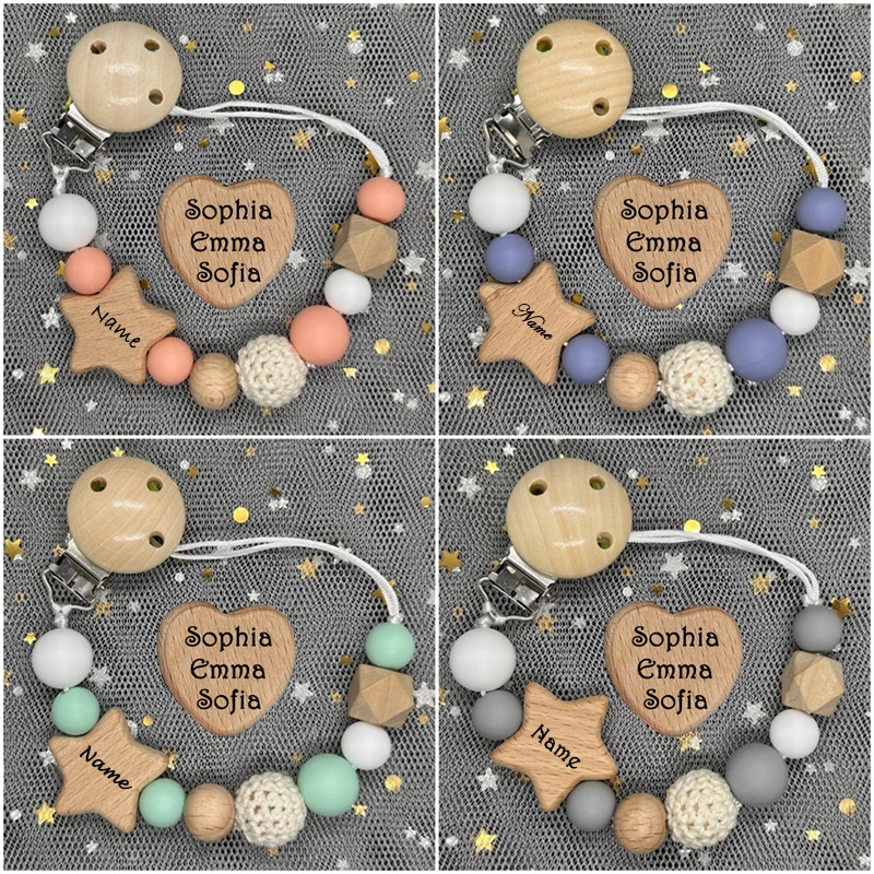 Baby Teethers - Nowy, ręcznie robiony, personalizowany łańcuszek do